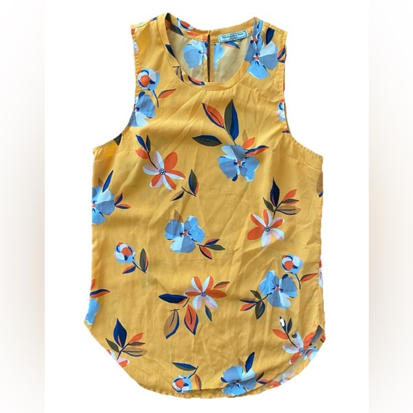Abercrombie and Fitch Women's ruffle floral tank top blouse size XS - Picture 1 of 5